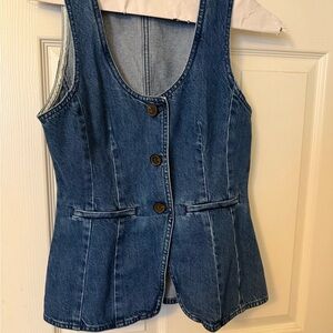 Madewell Blue Denim Button-Front Vest